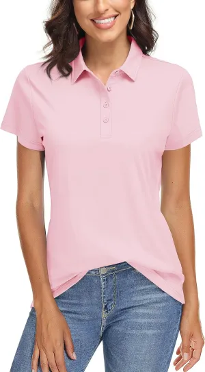 TACVASEN Women's Golf Polo Shirts Short Sleeve UPF 50  Sun Protection Golf Shirts for Women Quick Dry Collared Polos