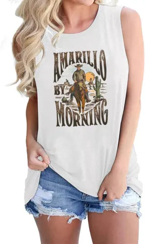 Tank Tops for Women Summer Print Sleeveless T Shirts Casual Loose Graphic Tee Tunic Blouses 2025
