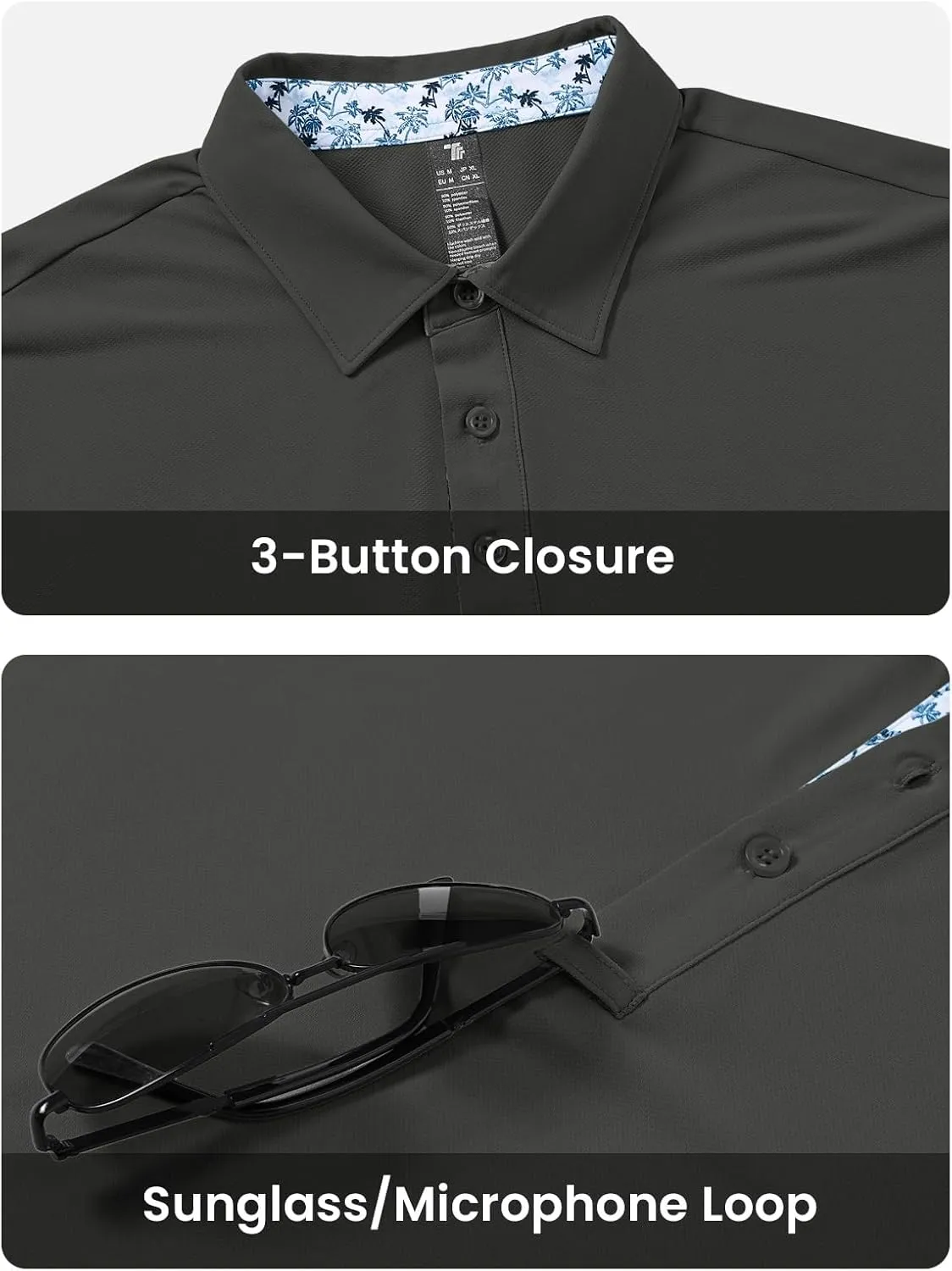 TBMPOY Men's Polo Shirts Short Sleeve 3-Button Golf Moisture Wicking Athletic Tennis T-Shirts Casual Collared Shirt