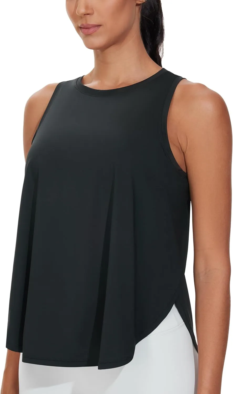 THE GYM PEOPLE Womens Racerback Workout Tank Tops Split Side Loose Fit Sleeveless Yoga Running Shirts with Curved Hem