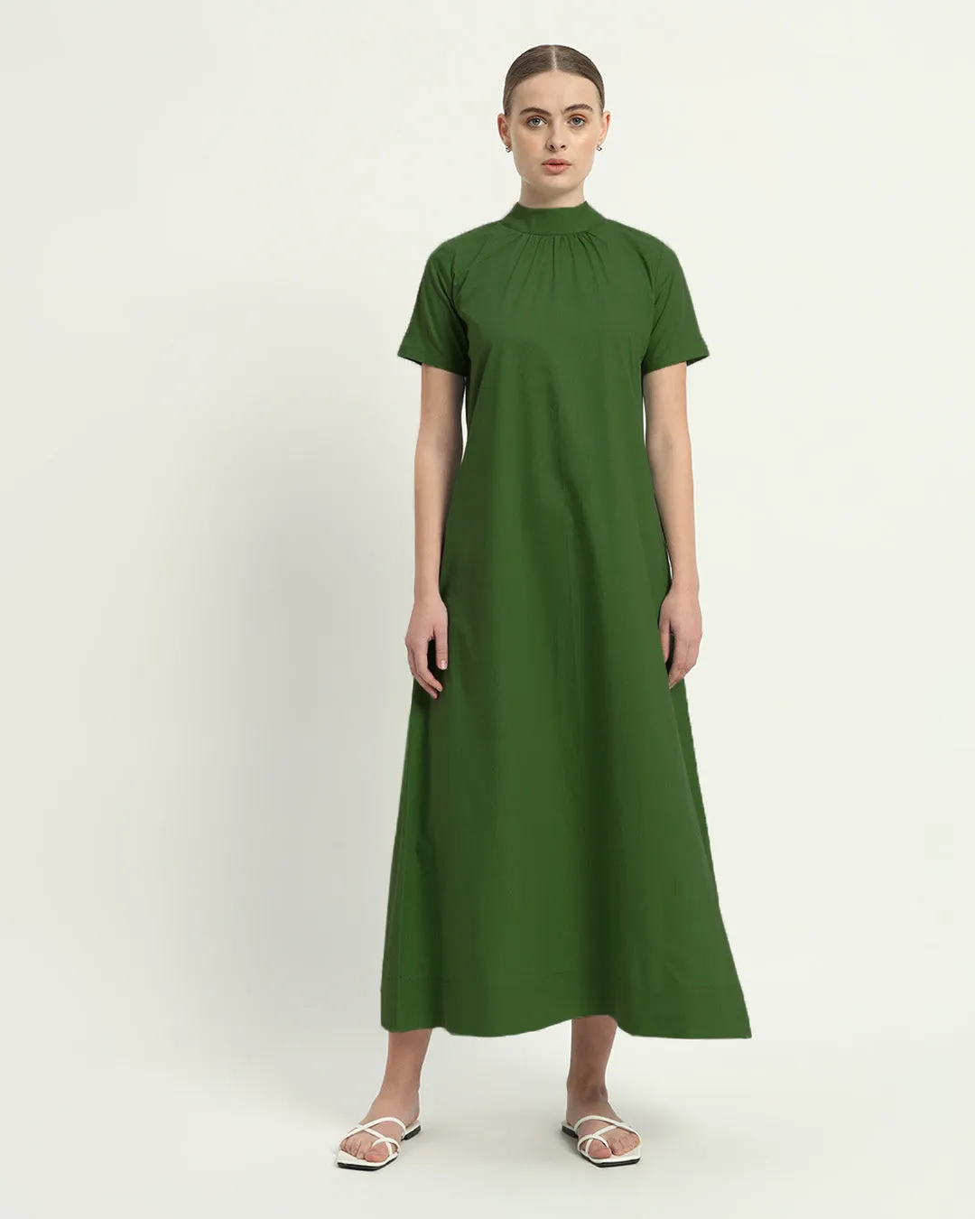 The Hermon Emerald Cotton Dress