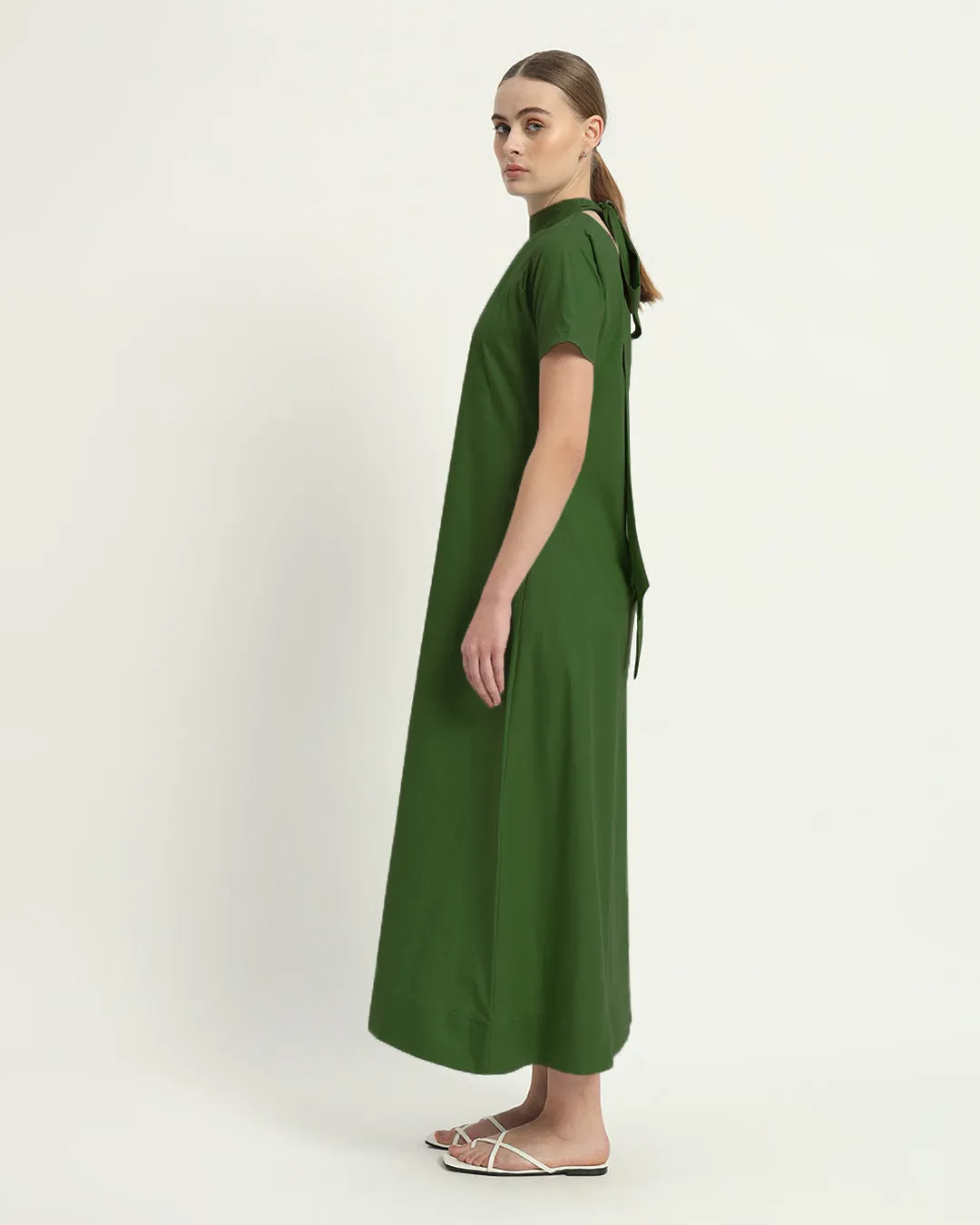 The Hermon Emerald Cotton Dress