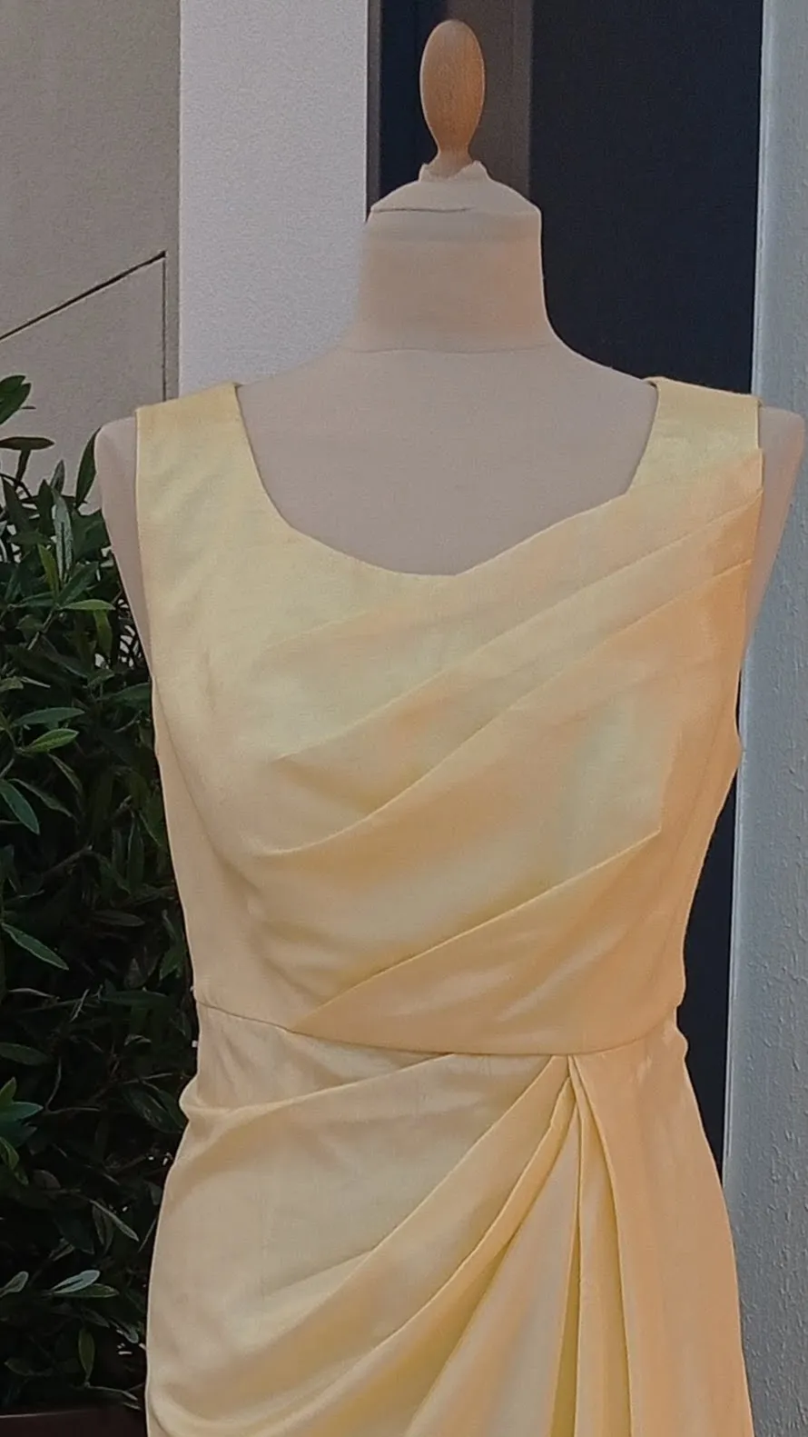 The Light Yellow Blue Armani Silk Dress