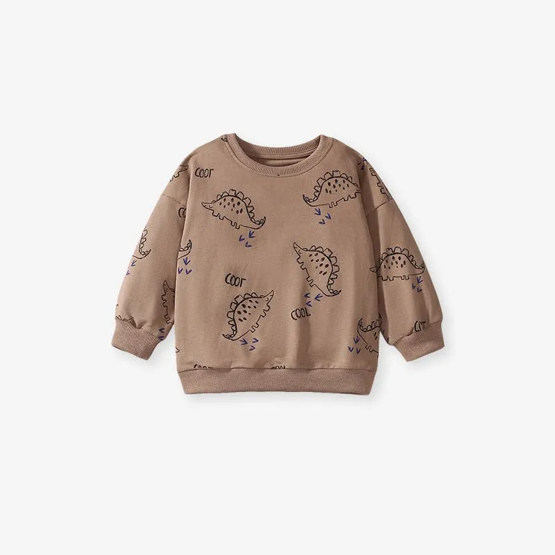 Toddler/Kid Boy Cool Dinosaur Design Sweatshirt with Pants Set