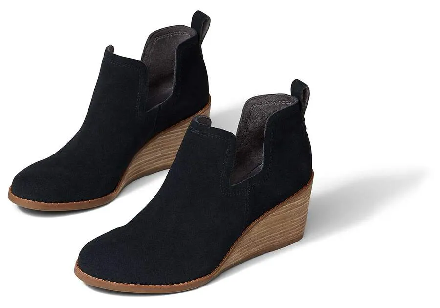 TOMS Womens Kallie Suede Boots - Black