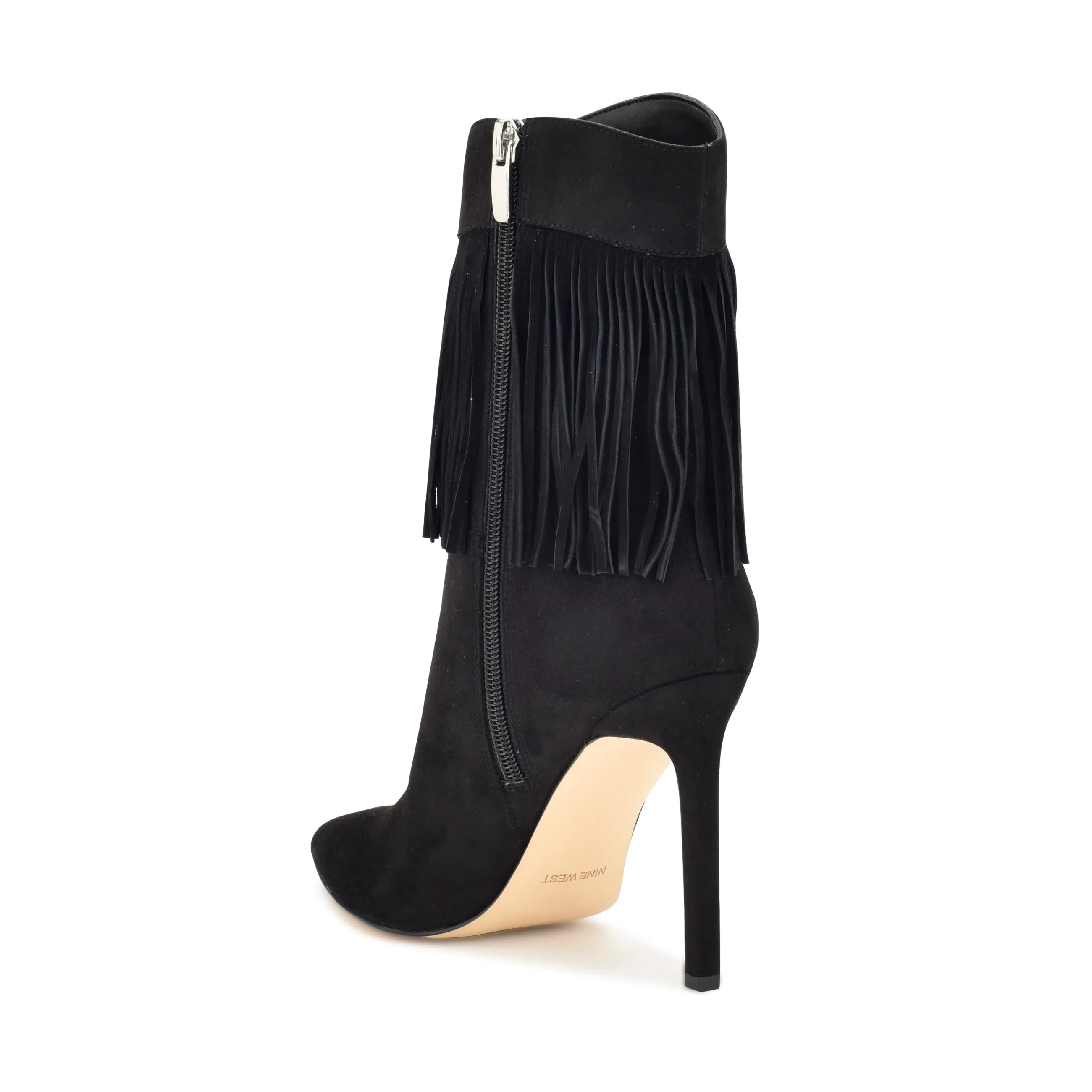 Tries Heeled Fringe Booties