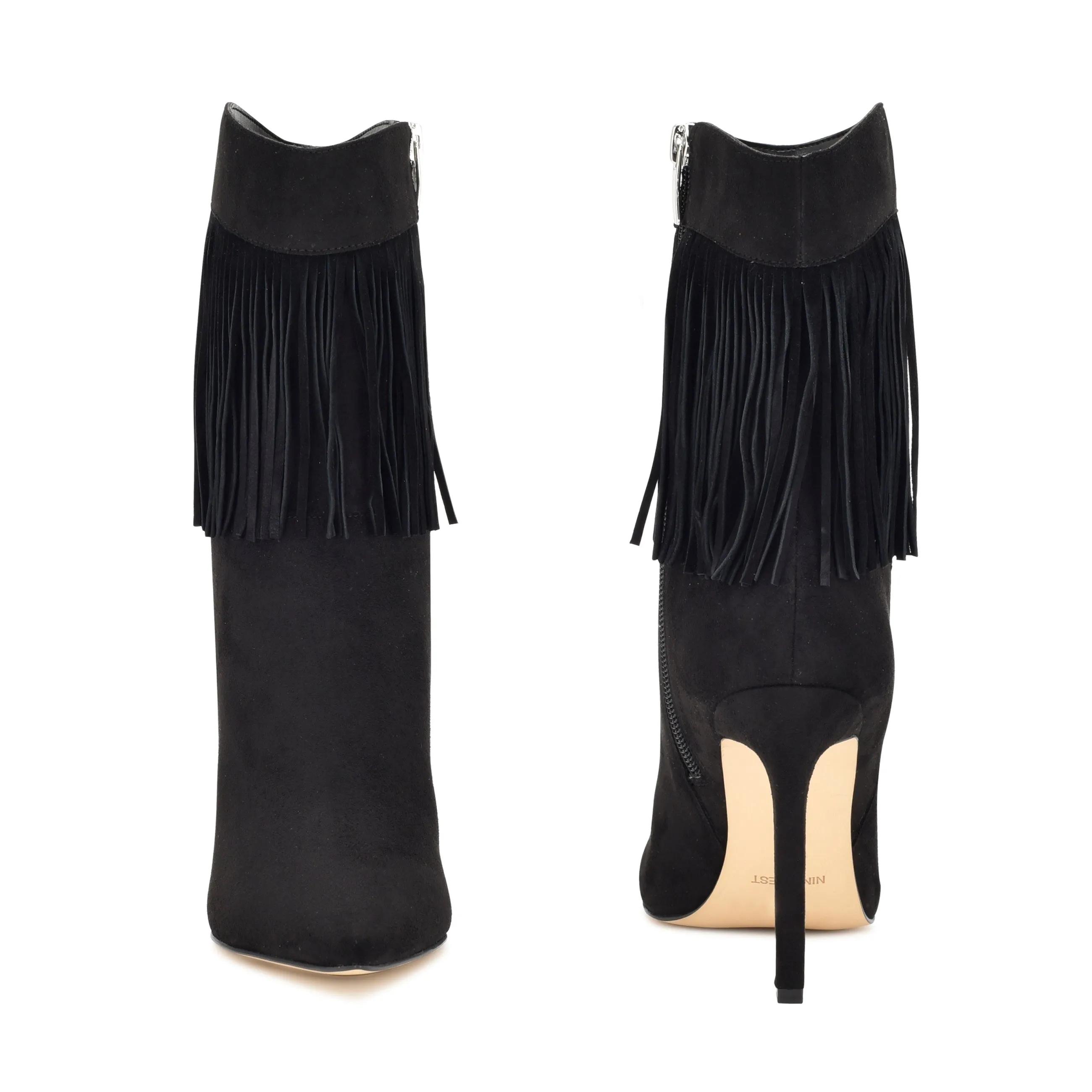 Tries Heeled Fringe Booties
