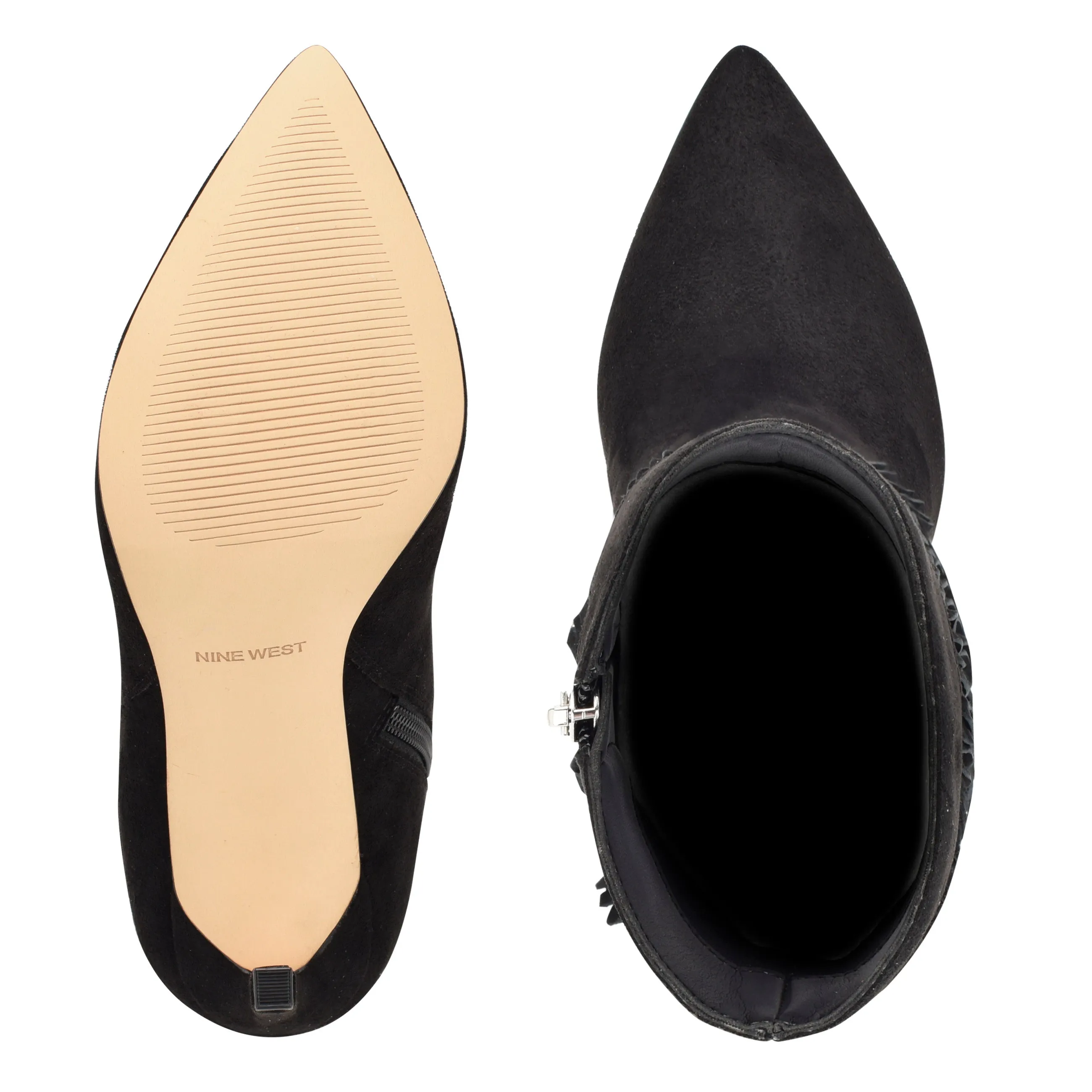 Tries Heeled Fringe Booties