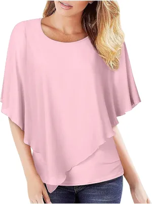 Tshirt Dress Women Plain Short Sleeve Batwing Sleeve Daily Dating Cute Blouses for Women Dressy Casual