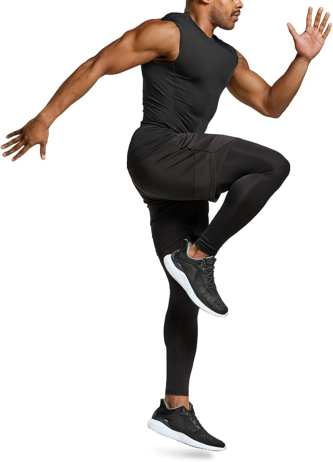 TSLA Men's Sleeveless Workout Shirts, Dry Fit Running Compression Cutoff Shirts, Athletic Training Tank Top