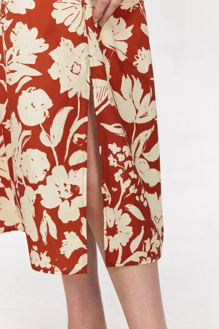 Tulum Flora Robe Dress in Cotton Linen