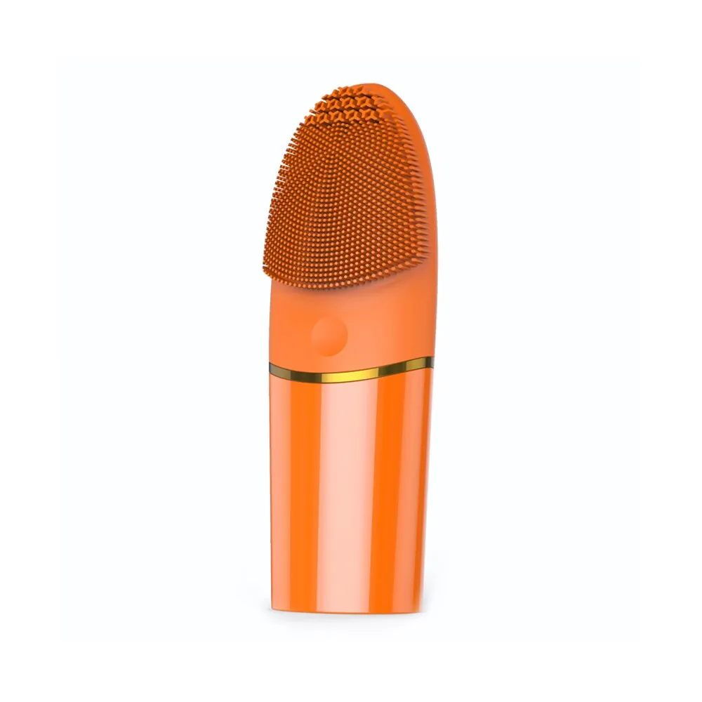 Ultrasonic Silicone Facial Cleansing Brush Mini Washing Massager Brush Deep Clean Skin Exfoliation Waterproof Facial Massager