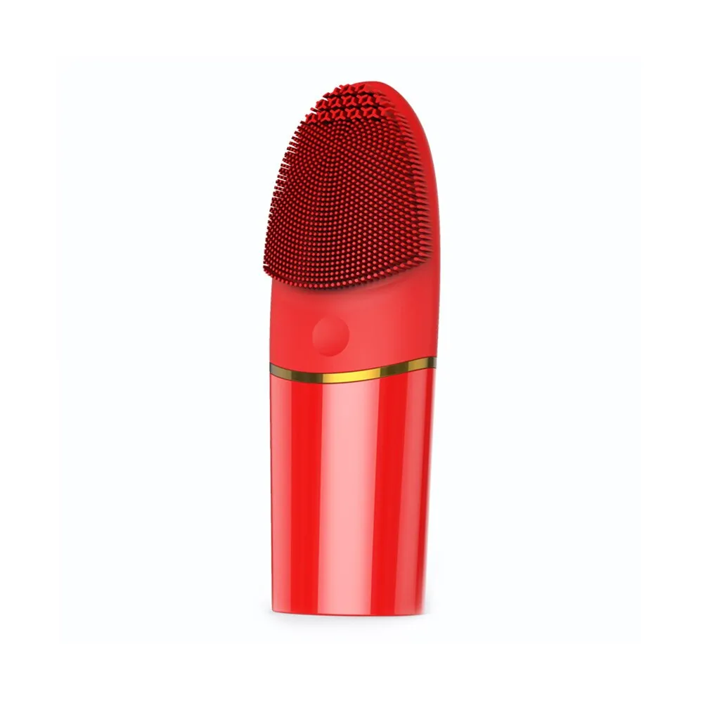 Ultrasonic Silicone Facial Cleansing Brush Mini Washing Massager Brush Deep Clean Skin Exfoliation Waterproof Facial Massager