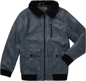 URBAN REPUBLIC Boys' Faux Leather Jacket - Aviator Bomber Outerwear Coat with Sherpa Collar and Chest Pocket (Sizes: 8-20)