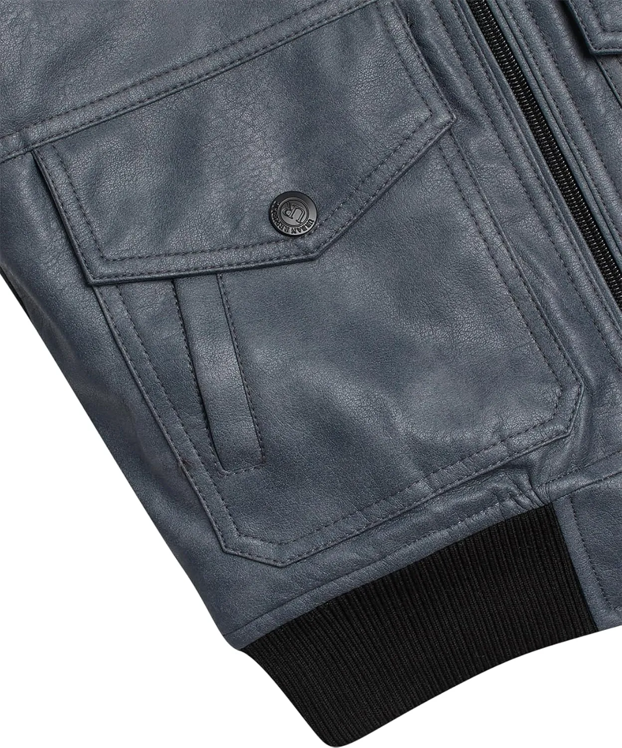 URBAN REPUBLIC Boys' Faux Leather Jacket - Aviator Bomber Outerwear Coat with Sherpa Collar and Chest Pocket (Sizes: 8-20)