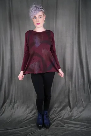 V1716 Burgundy Long Sleeve Layer Tee Antique -P