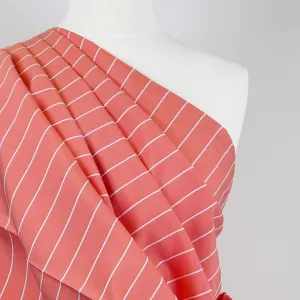 Vancouver - Coral Rails Jacquard Stripe Woven Fabric Sample