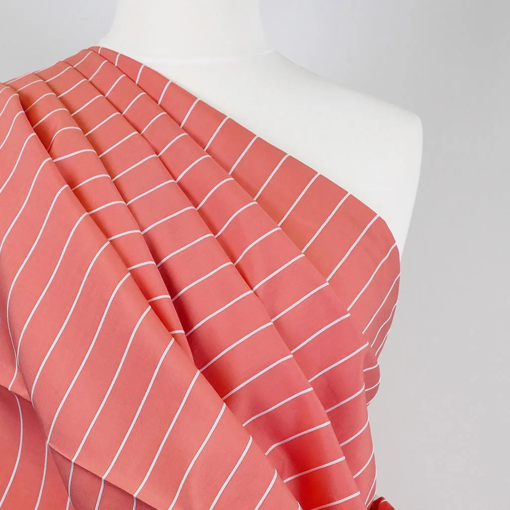 Vancouver - Coral Rails Jacquard Stripe Woven Fabric Sample