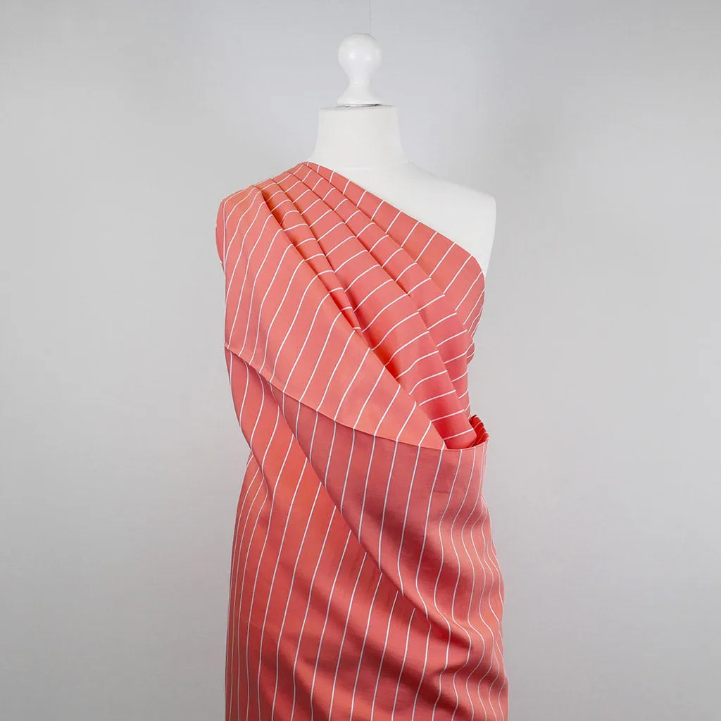 Vancouver - Coral Rails Jacquard Stripe Woven Fabric Sample