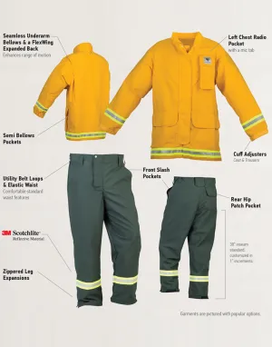 Veridian Fire Protective Gear Wildland Dual Cert Gear Yellow Pants