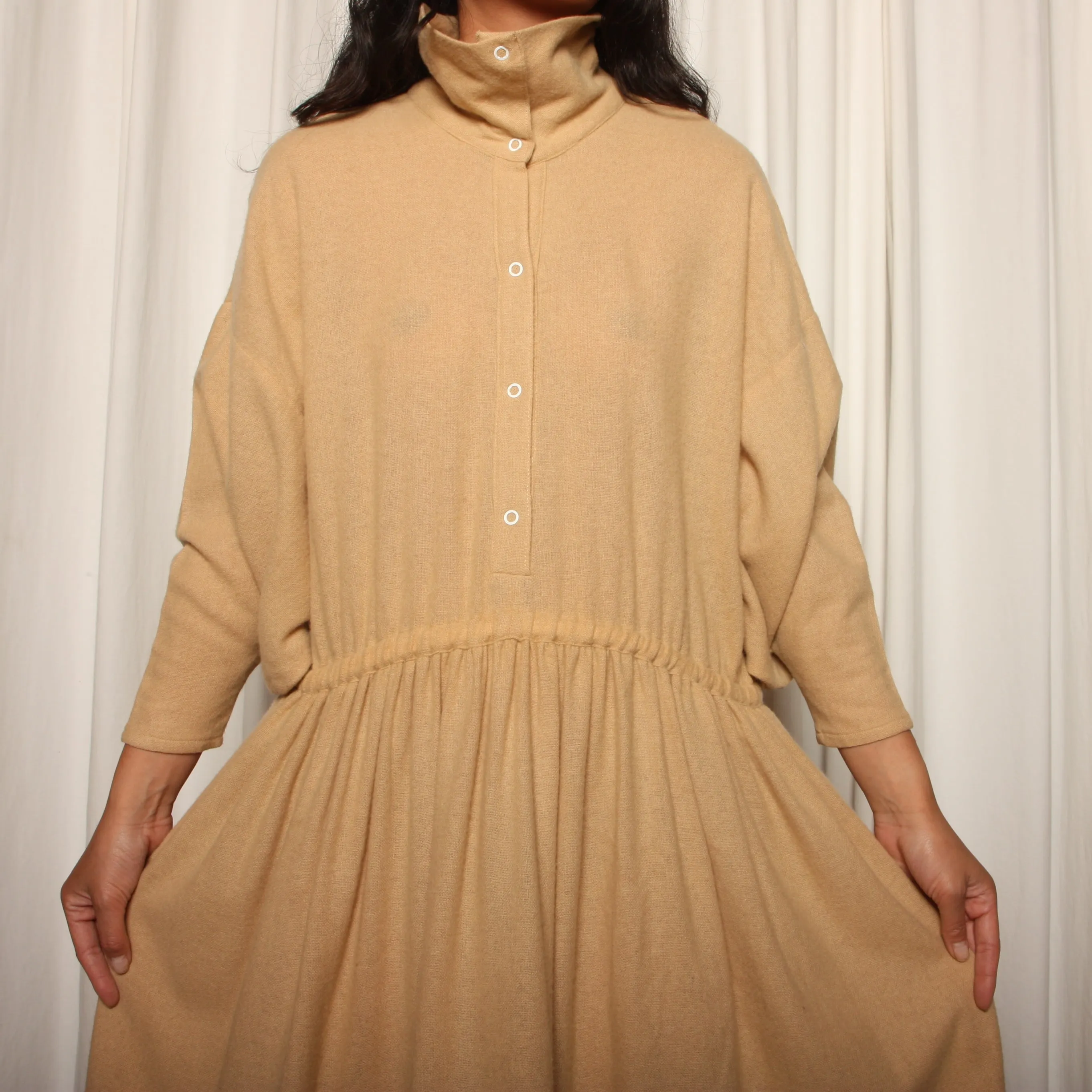 Vintage 70's Philippe Salvet France Draped Dolman Dress
