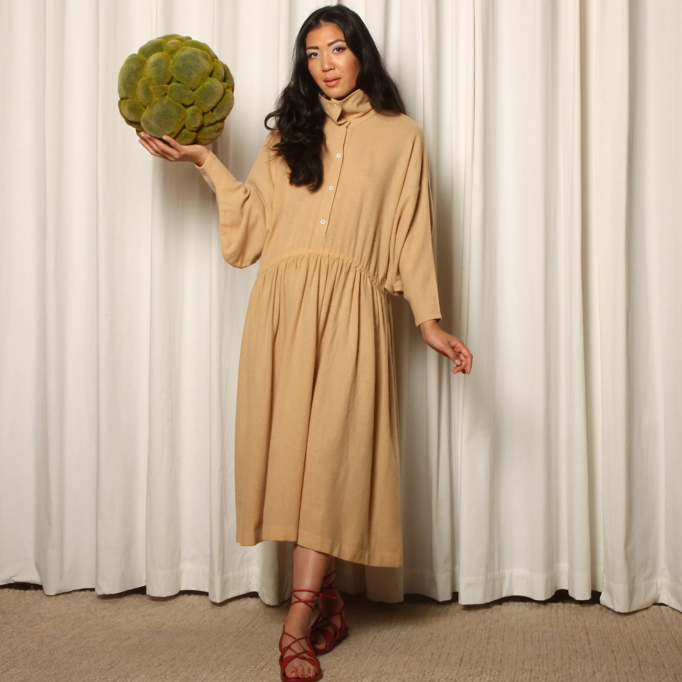 Vintage 70's Philippe Salvet France Draped Dolman Dress