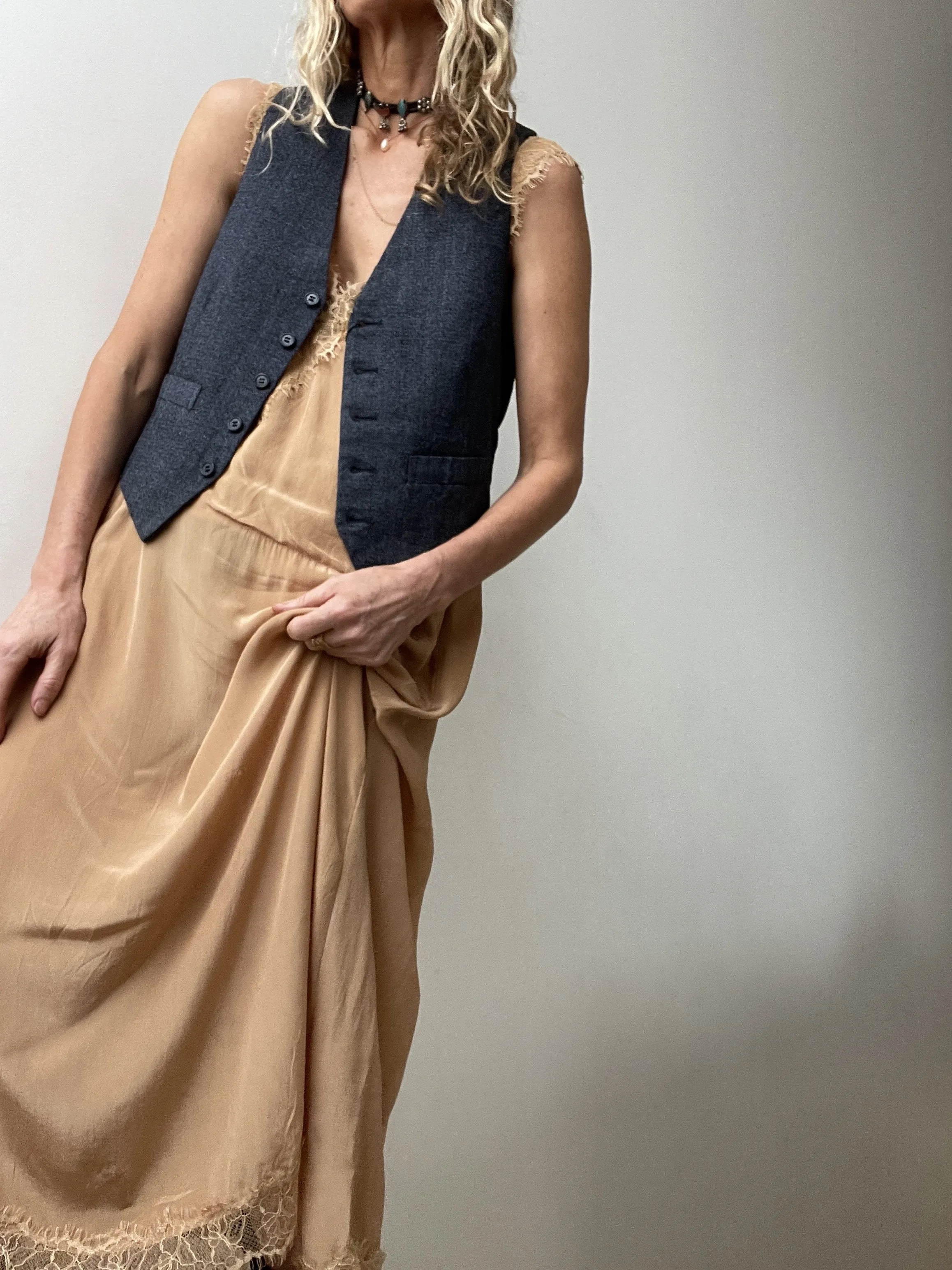 Vintage Black and White Tweed Suit Vest