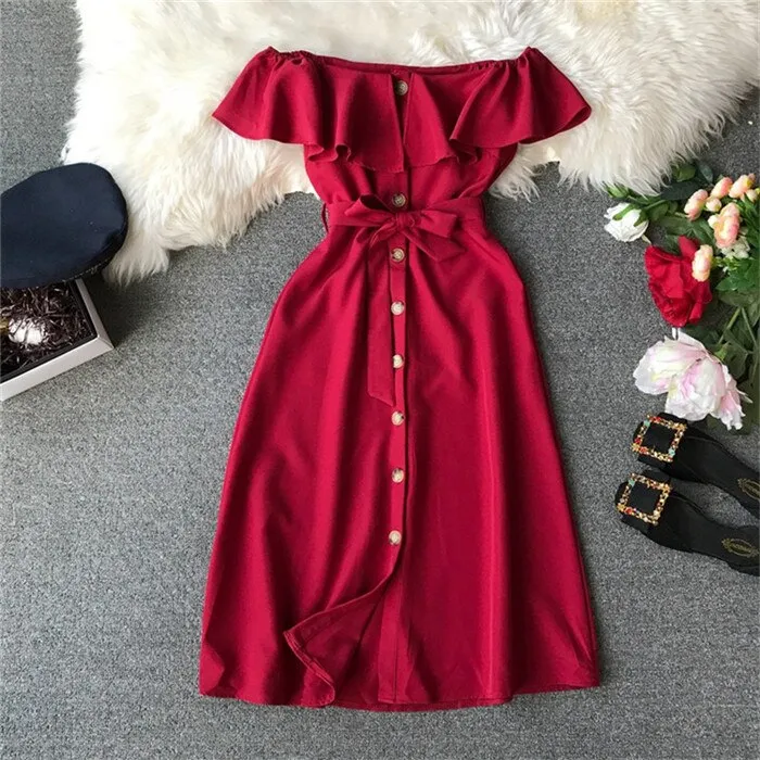 Vintage Elegant Graceful A-Line Midi Dress