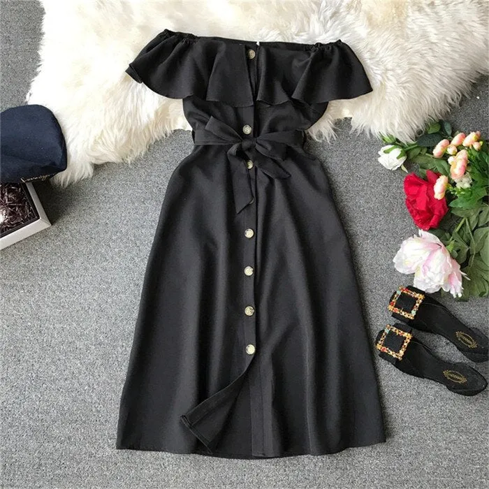 Vintage Elegant Graceful A-Line Midi Dress