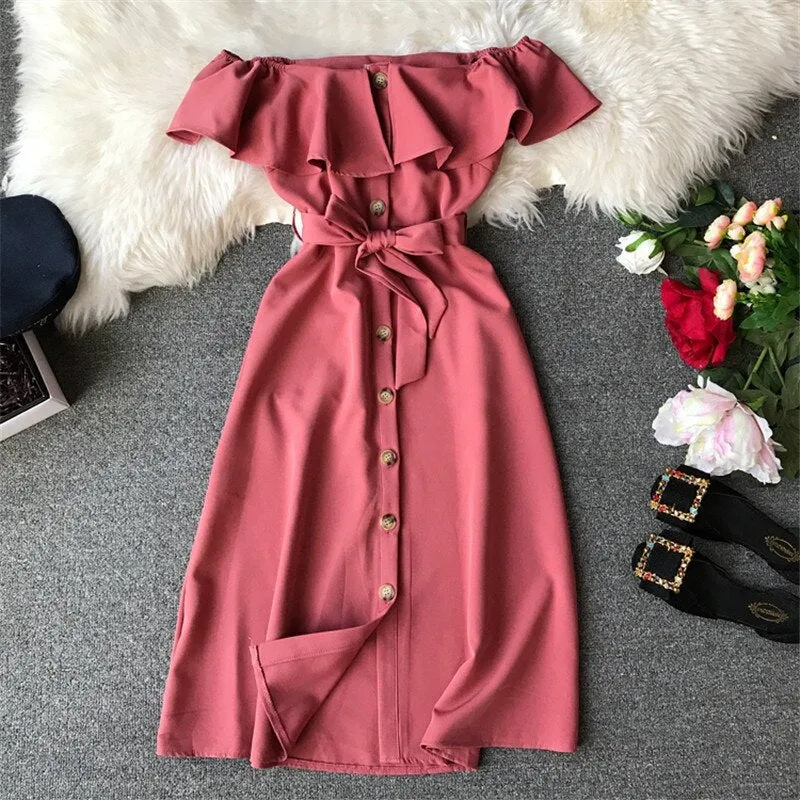 Vintage Elegant Graceful A-Line Midi Dress