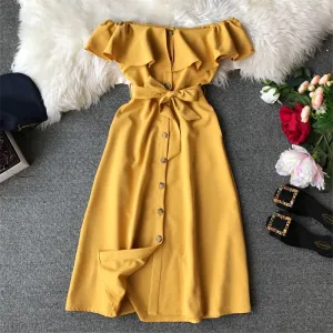 Vintage Elegant Graceful A-Line Midi Dress