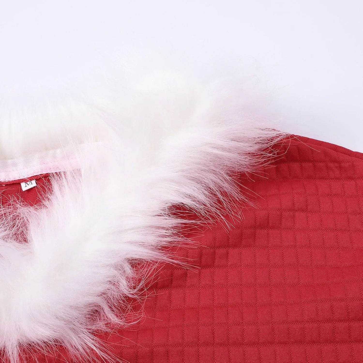 Waffle Knit Christmas Sweaters for Women Faux Fur Trim Pullover Holiday Hoodie Hooded Oversized Sweatshirt Tunic Tops