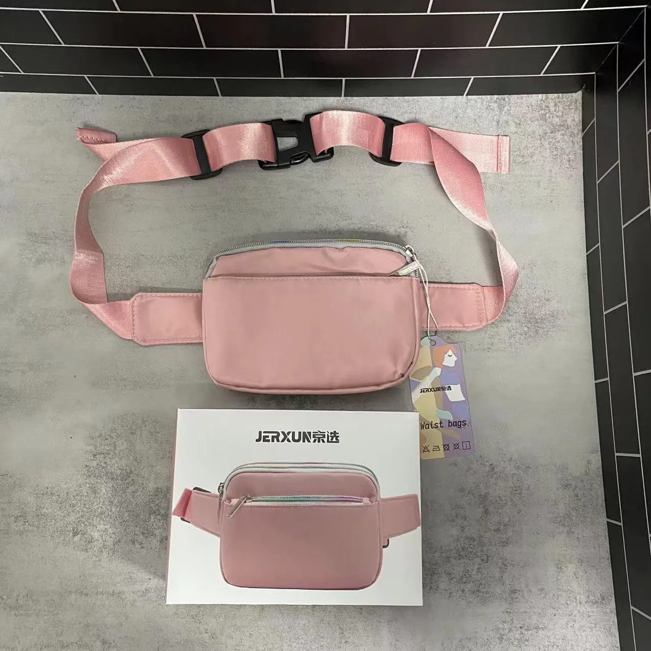 Waist bags, Pink Fanny Pack Belt Bag for Women I Cross Body Fanny Packs for Women - Crossbody Bags small Waist Bag Men - Fashion Waist Pack Bum Bag - Hands Free for Hiking, Running, Halloween & Travel