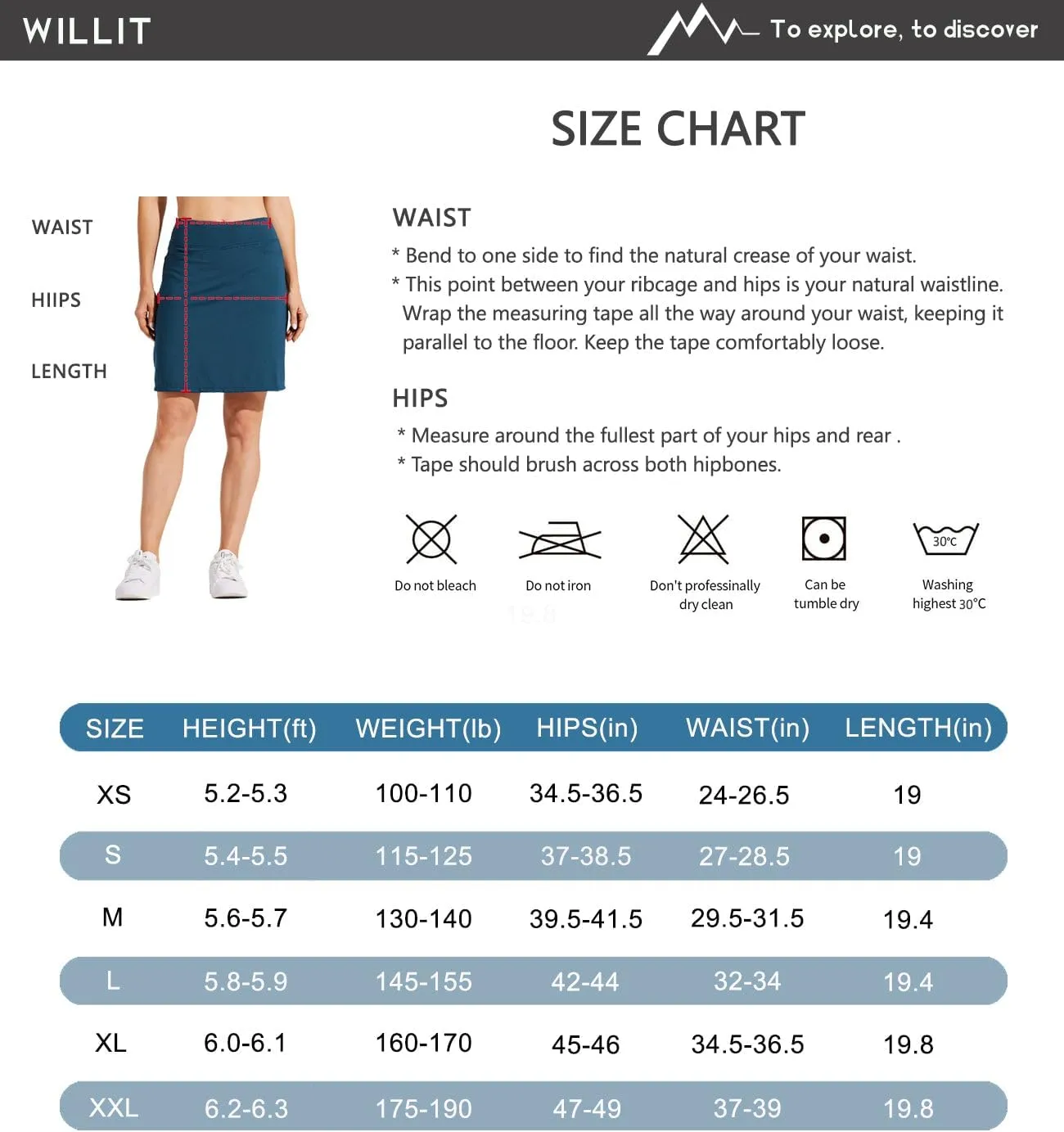 Willit Women's 19" Skort Skirt Tennis Golf Athletic Skirt Knee Length Casual Lightweight Skort with Pockets