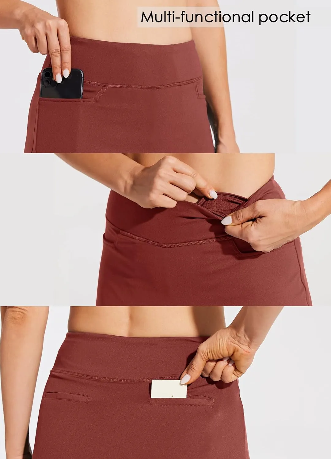 Willit Women's 19" Skort Skirt Tennis Golf Athletic Skirt Knee Length Casual Lightweight Skort with Pockets