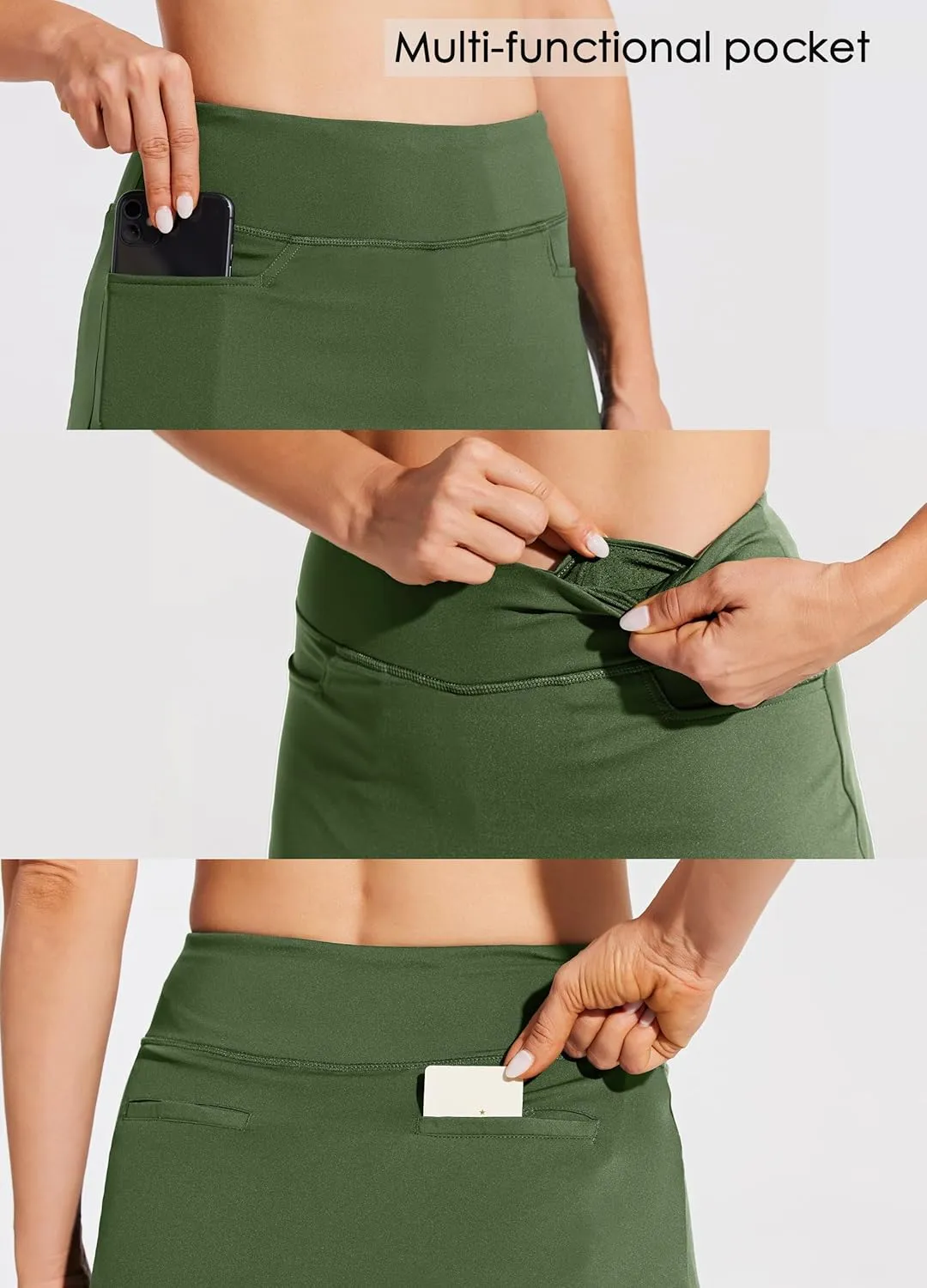Willit Women's 19" Skort Skirt Tennis Golf Athletic Skirt Knee Length Casual Lightweight Skort with Pockets