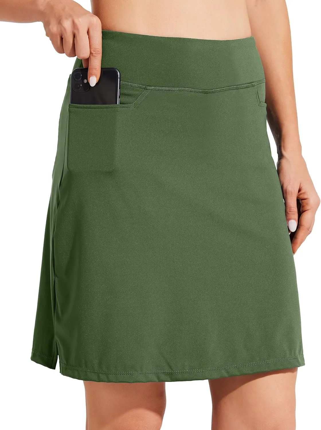 Willit Women's 19" Skort Skirt Tennis Golf Athletic Skirt Knee Length Casual Lightweight Skort with Pockets