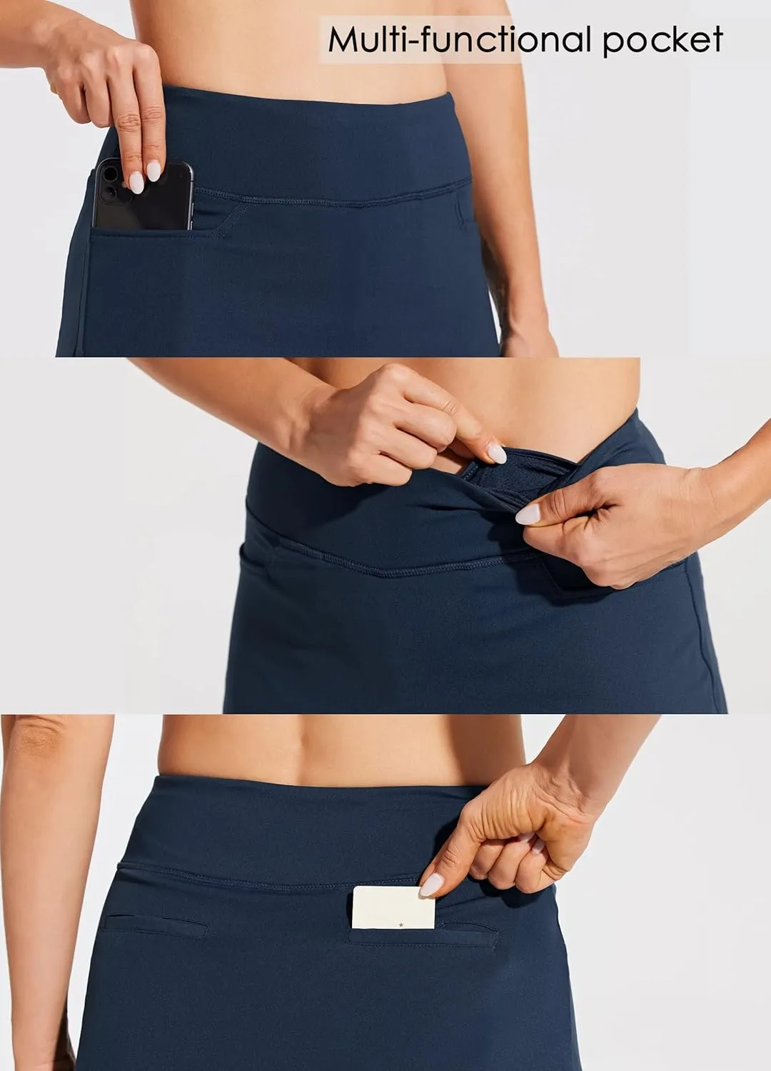 Willit Women's 19" Skort Skirt Tennis Golf Athletic Skirt Knee Length Casual Lightweight Skort with Pockets