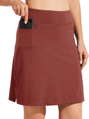Willit Women's 19" Skort Skirt Tennis Golf Athletic Skirt Knee Length Casual Lightweight Skort with Pockets