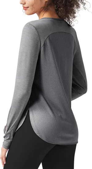 Willit Women's Long Sleeve Workout Tops Running Athletic Quick Dry Shirts Lightweight Yoga Gym T-Shirts UPF 50 