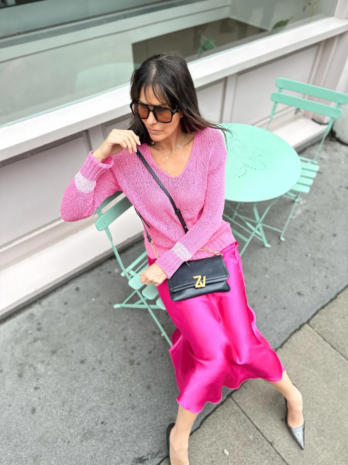 Wisper Satin-style Skirt Hot Pink