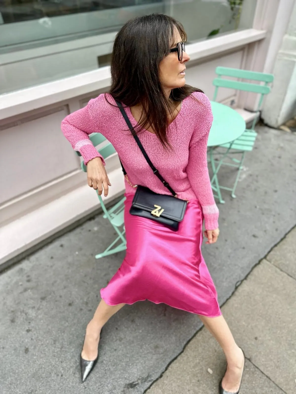 Wisper Satin-style Skirt Hot Pink