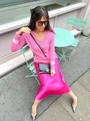 Wisper Satin-style Skirt Hot Pink