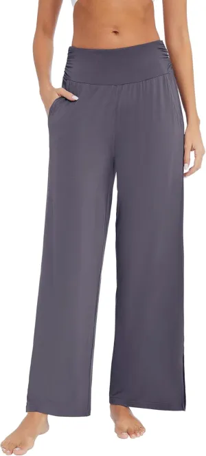 WiWi Womens Viscose from Bamboo Lounge Pants Soft Wide Leg Pajama Bottoms Palazzo Yoga Pant Casual Pj Bottom S-XXL