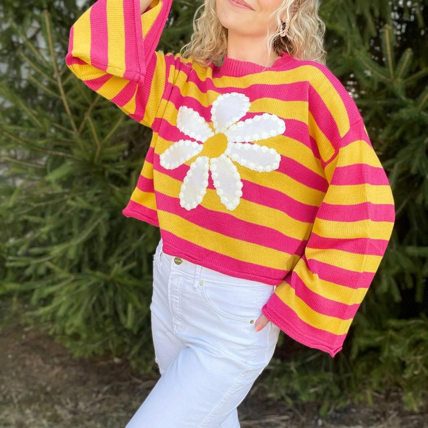 Women Floral Oversized Sweatshirts Long Sleeve Crewneck Graphic Print Hoodies Pullover Tops Y2k Fall Fashion