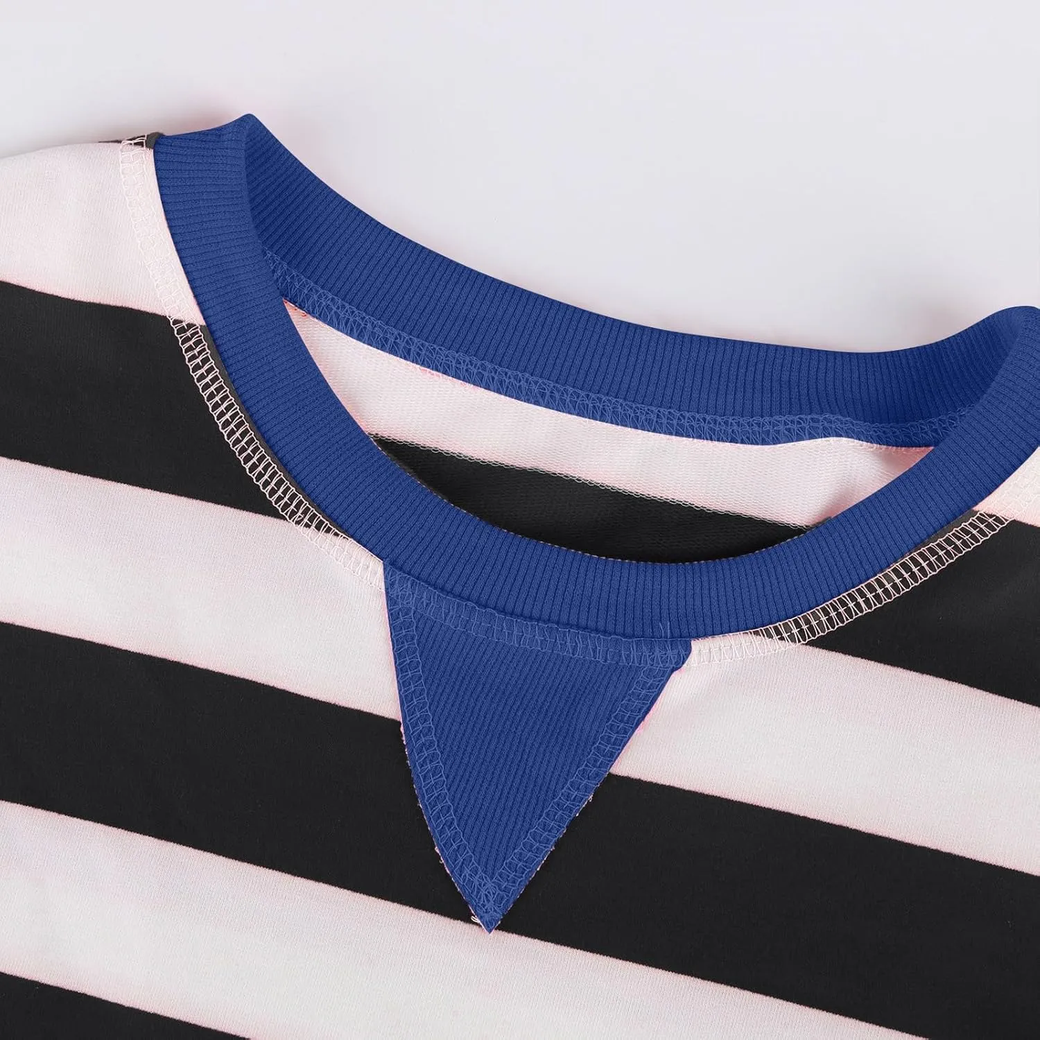 Women Oversized Sweatshirt Long Sleeve Crewneck Color Block Striped Pullover Tops