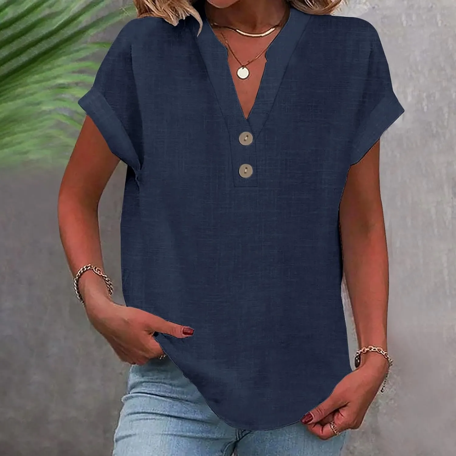 Womens Button Down Shirts Short Sleeve Cotton Gauze Tops Summer Beach Linen Shirt Dresses Blouses Oversized Coverups