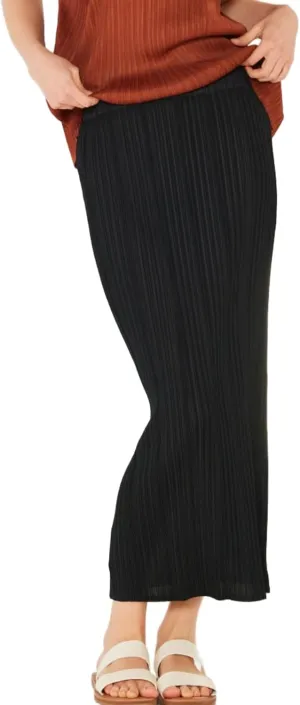 Women's Casual Pencil Skirt Elegant Pleated Midi Skirt Deep Green High-Waist Lightweight Fabric Relaxed Fit Perfect