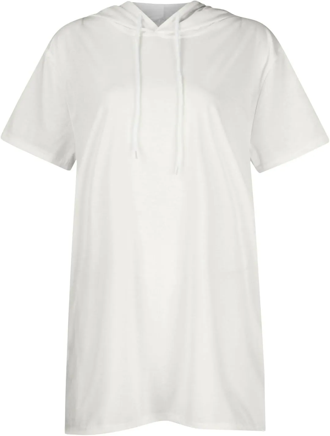 Women's Casual Summer Hoodies Short Sleeve Drawstring Hoodies Tops Front Pullover T-Shirts Tops