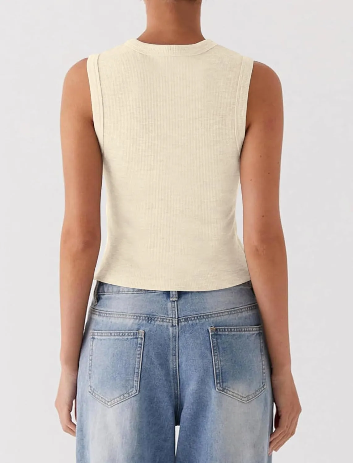 Womens Going Out Tops Summer Spring Ribbed Tank Sexy Crop Cute Y2K Button Down T Shirts Fashion Clothes 2025